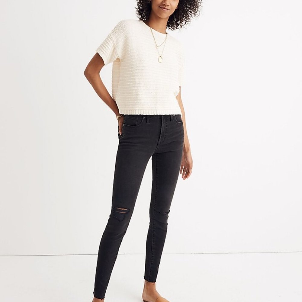 Madewell Lace Back Sweater Tee Size Medium NWOT